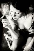 Smoking the days last cigarette